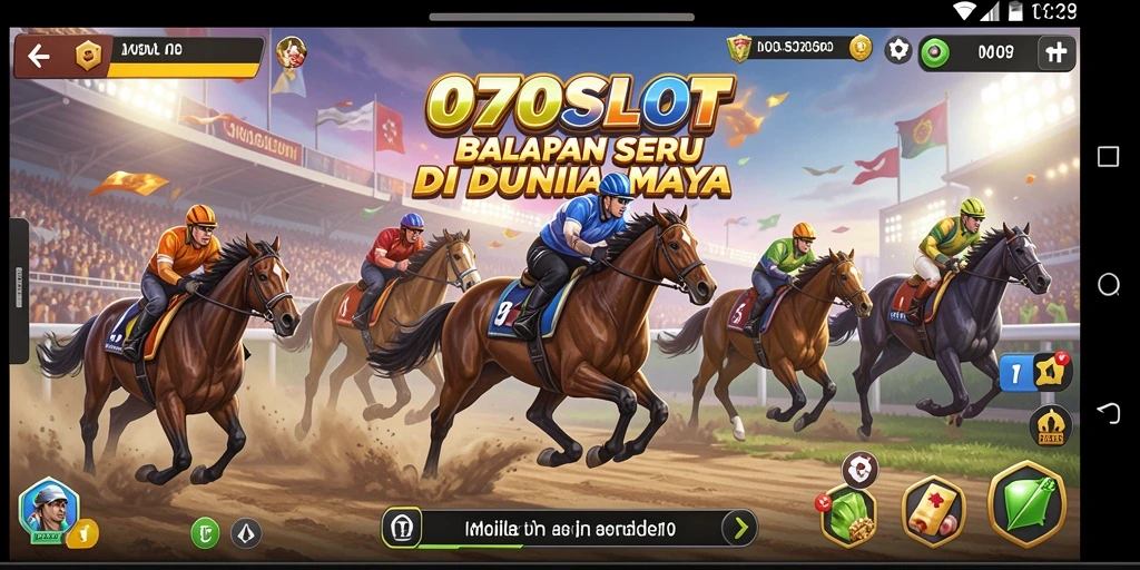 Screenshot gameplay <strong>070SLOT</strong> menampilkan adegan balapan yang mengasyikkan.