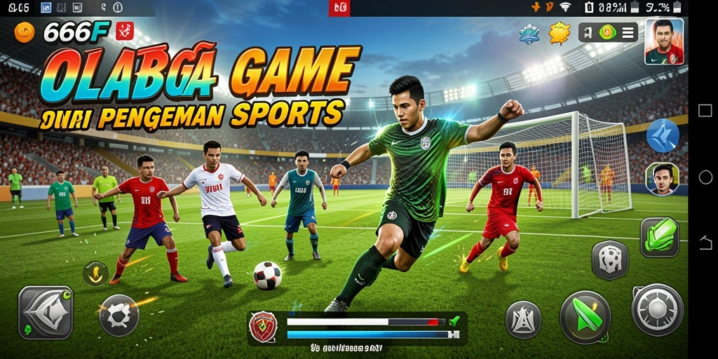 Tampilan gameplay seru dari 666F yang menunjukkan aksi olahraga.