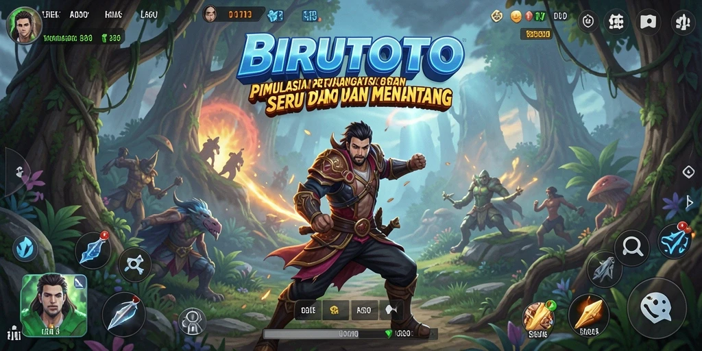 Screenshot BIRUTOTO menampilkan karakter dalam gameplay simulasi yang menarik.