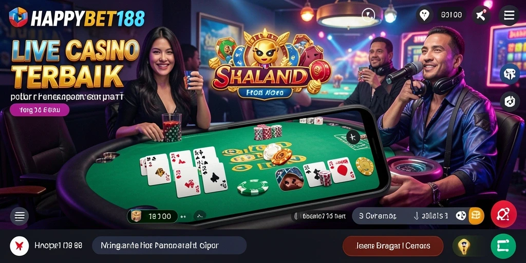 Screenshot permainan Live Casino di HAPPYBET188 menampilkan dealer langsung yang profesional.