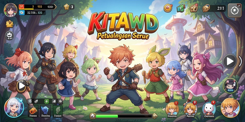 Tampilan gameplay <strong>KITAWD</strong> yang memukau dalam dunia anime.