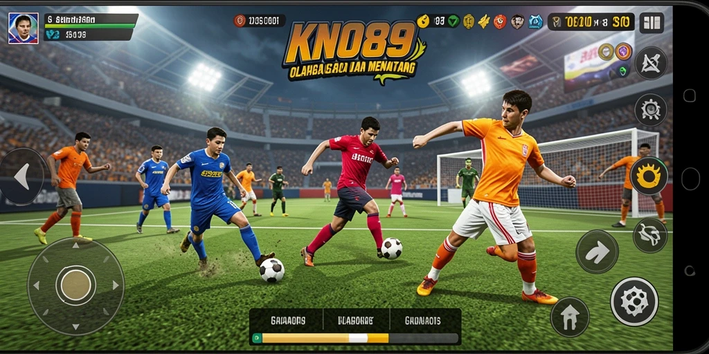 Screenshot utama KNO89 menunjukkan aksi seru dalam permainan olahraga.