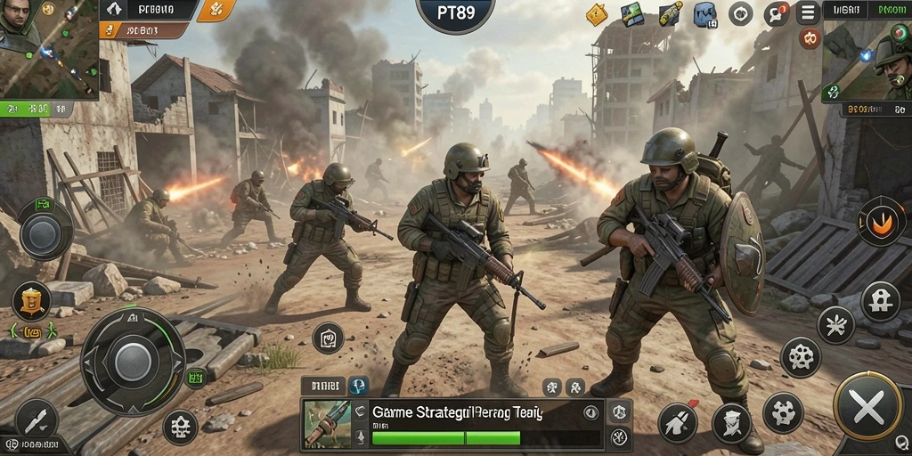 Gameplay PT89 yang intens dan mendebarkan saat berperang.