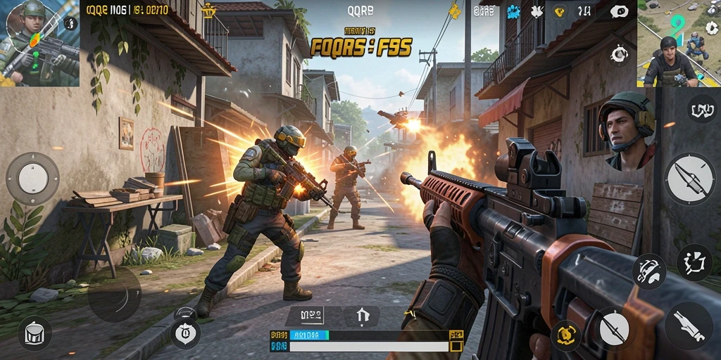 Tangkapan layar gameplay QQRP menunjukkan pertempuran seru yang mendebarkan.
