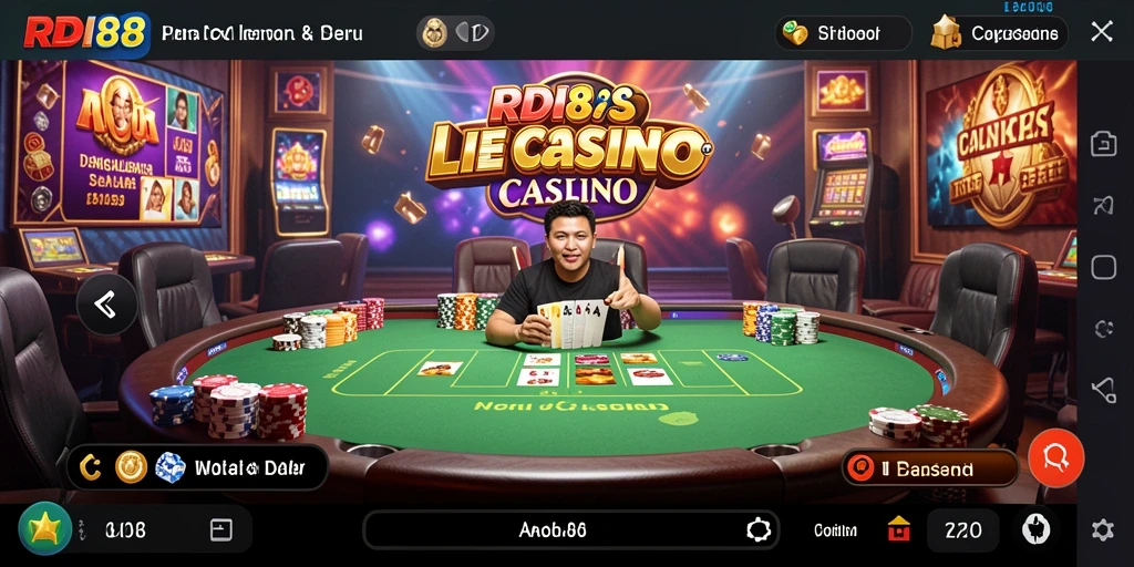Screenshot RDI88 menampilkan gameplay Live Casino yang mendebarkan.