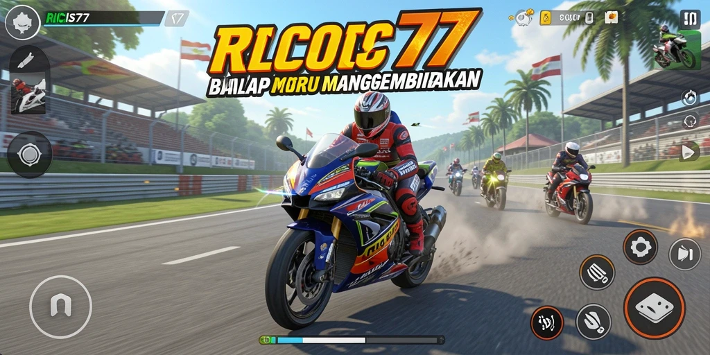 Gameplay seru balapan motor di RICIS77 dengan kontrol yang responsif.