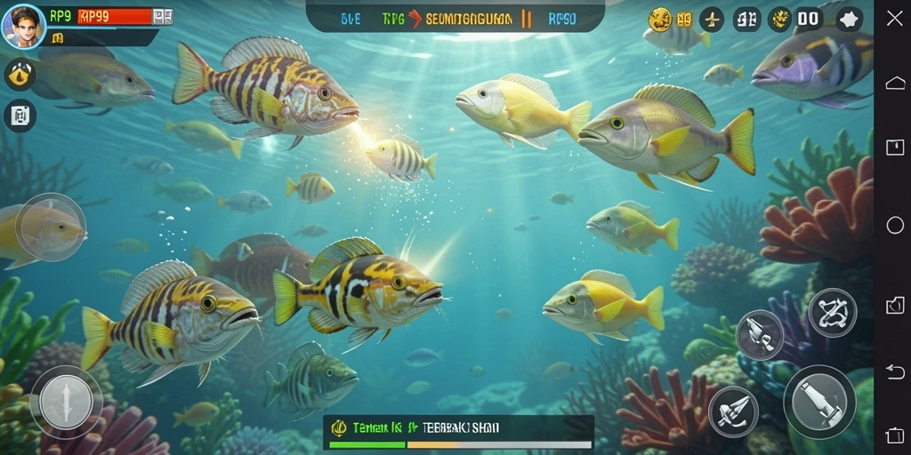 Tampilan gameplay RP99 yang penuh warna dan seru.