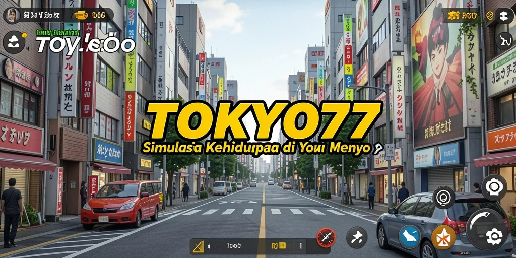 Tampilan gameplay <strong>TOKYO77</strong> yang menampilkan kehidupan di Tokyo.