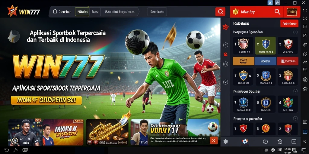 Tampilan gameplay <strong>WIN777</strong> dengan fitur sportsbook yang lengkap dan menarik.